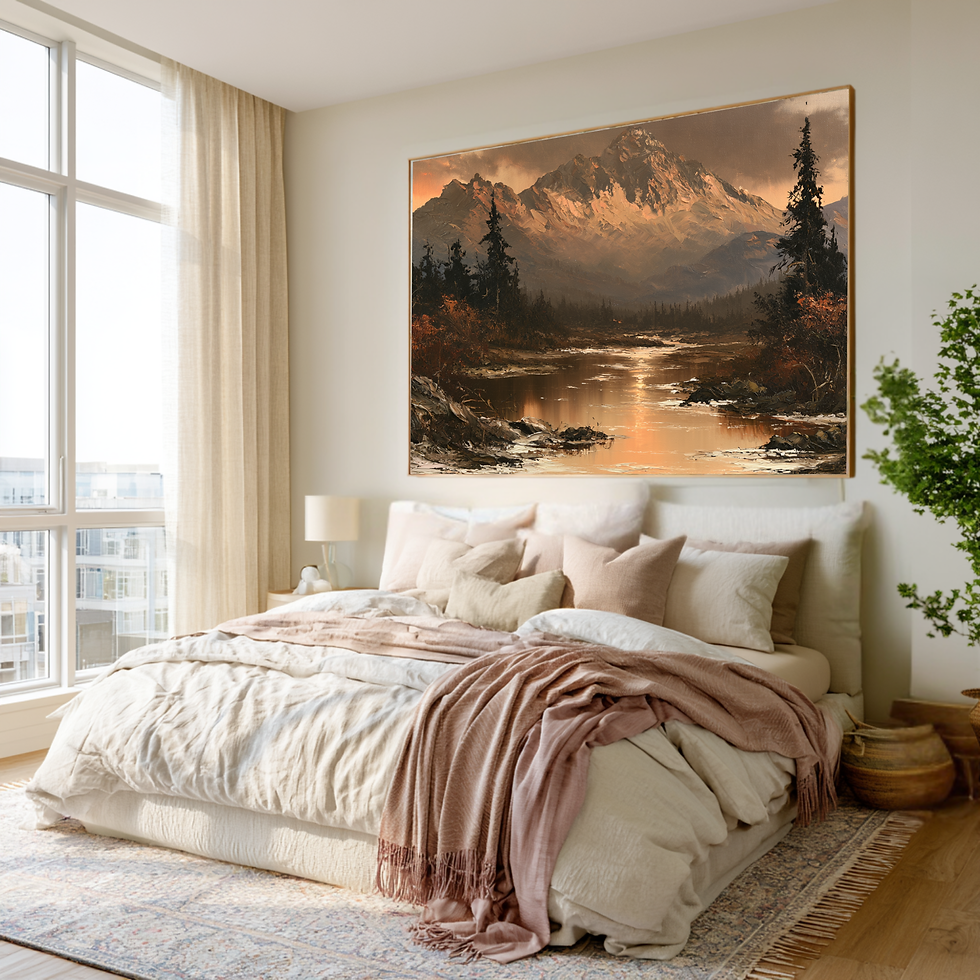 Thumbnail: Oversized Mountain Lake Canvas Wall Art for Living Room