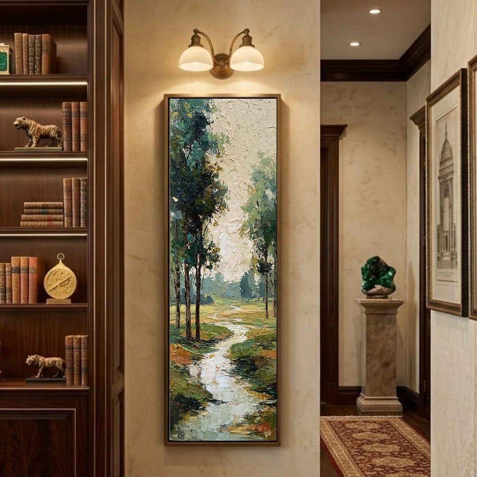 Thumbnail: Tall Narrow Forest Stream Wall Art | Landscape Painting