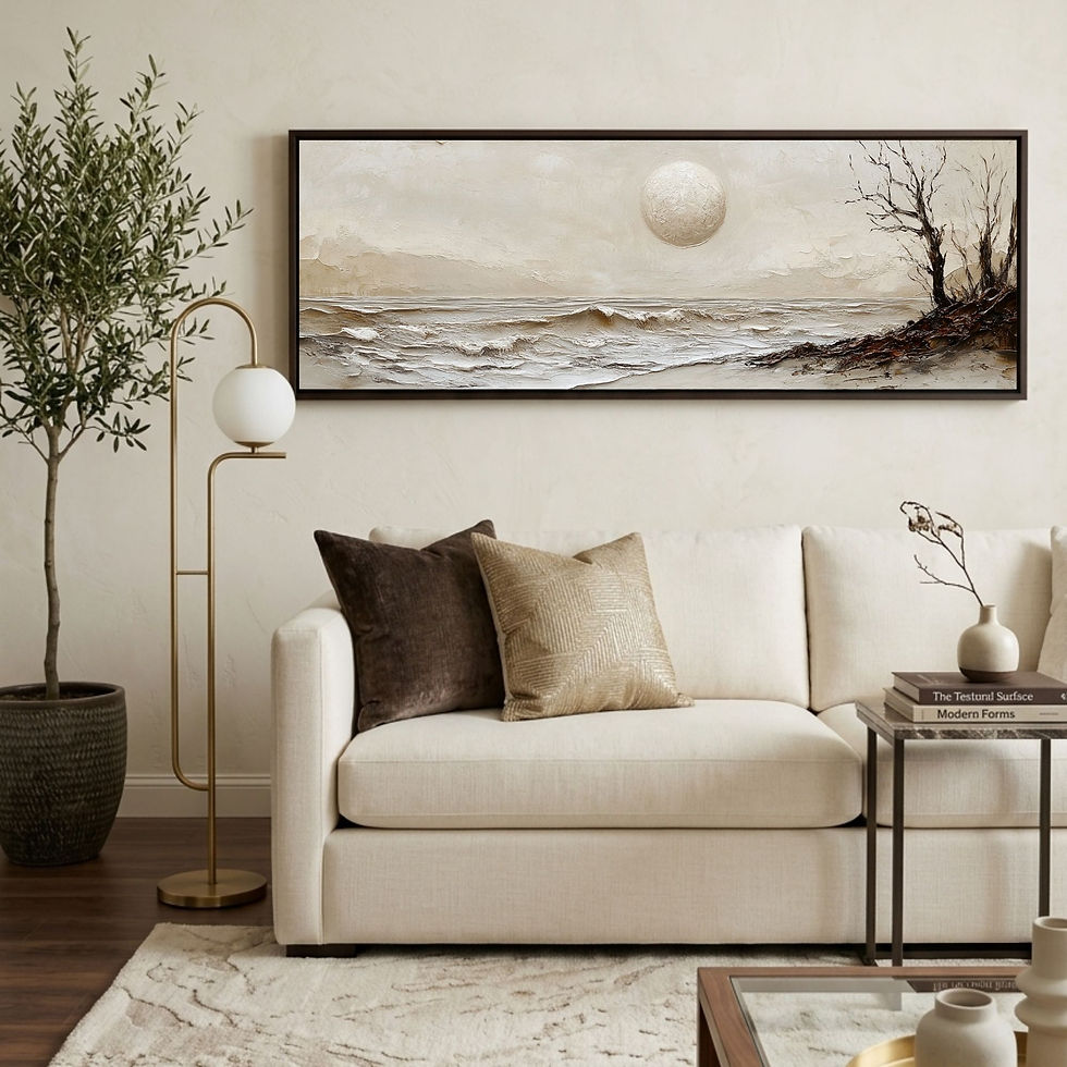 Thumbnail: Living Room Wall Art | Panoramic Coastal Landscape | Neutral Beach Decor