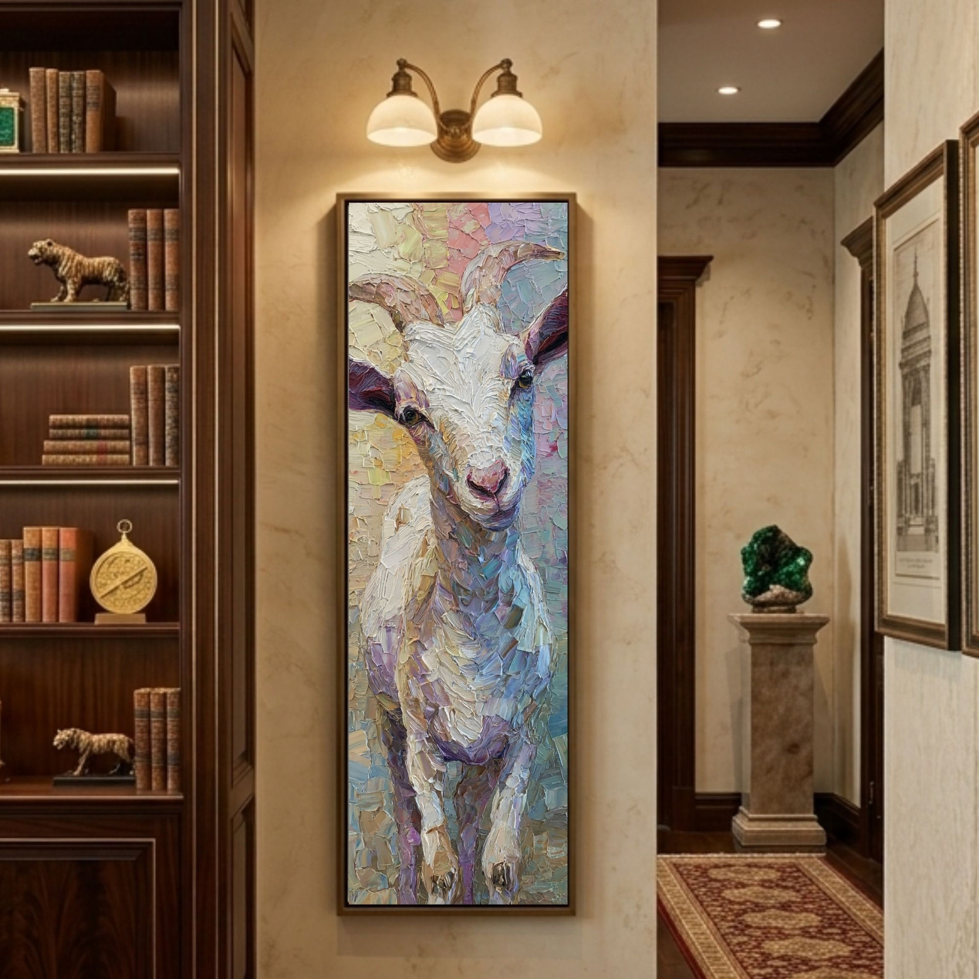 GOAT Animal Wall Art - Greatest of All Time Vertical Unique Canvas Decor SAA010