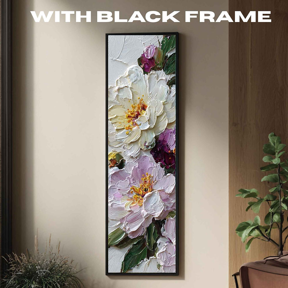 Thumbnail: Tall Floral Texture Canvas Wall Art for Hallway