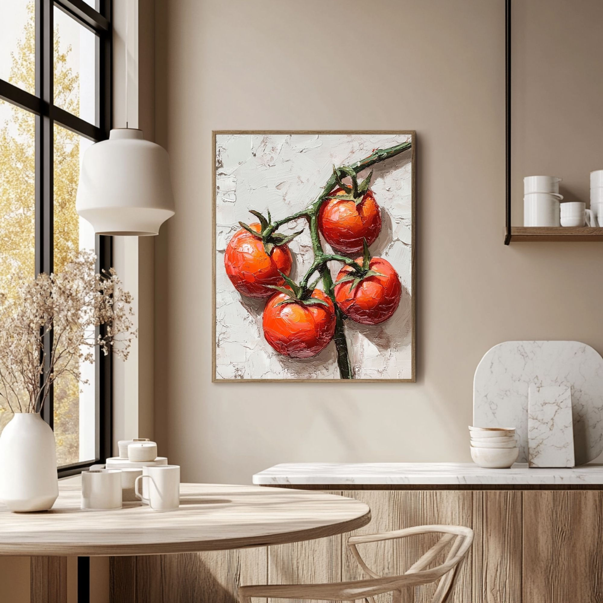 Vertical Red Tomato Canvas Wall Art for Kitchen