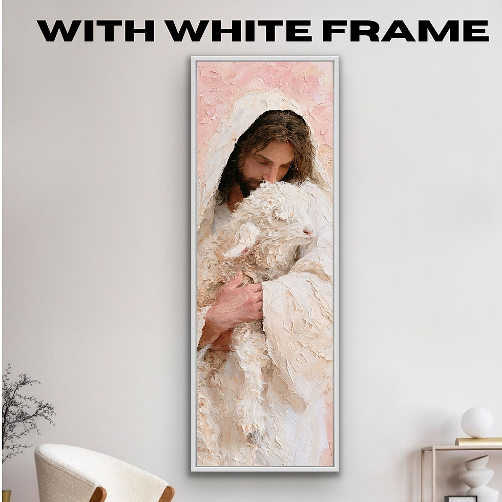 Thumbnail: Jesus Holding Lamb Canvas Wall Art for Christian Homes