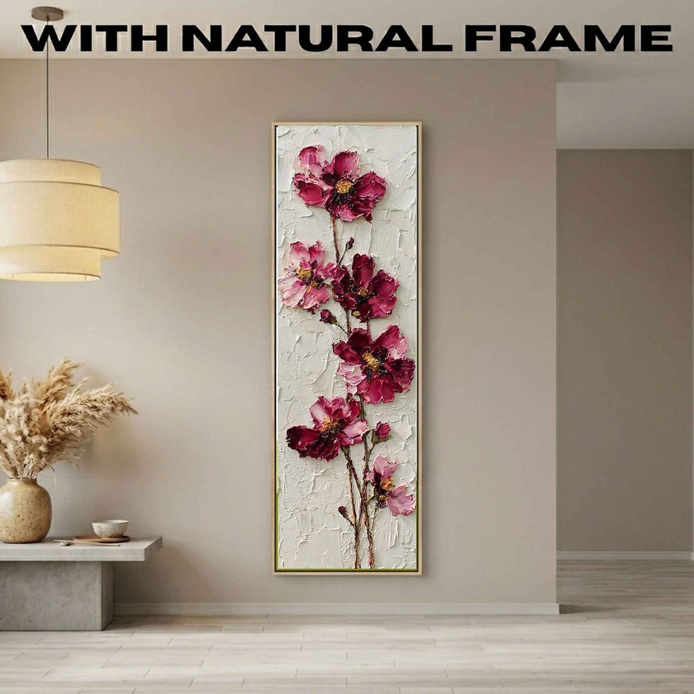 Thumbnail: Tall Narrow Floral Texture Canvas Wall Art