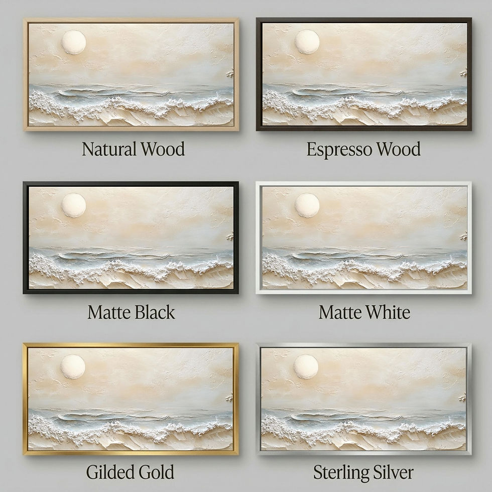 Thumbnail: Serene moonlit ocean view wall art with textured details