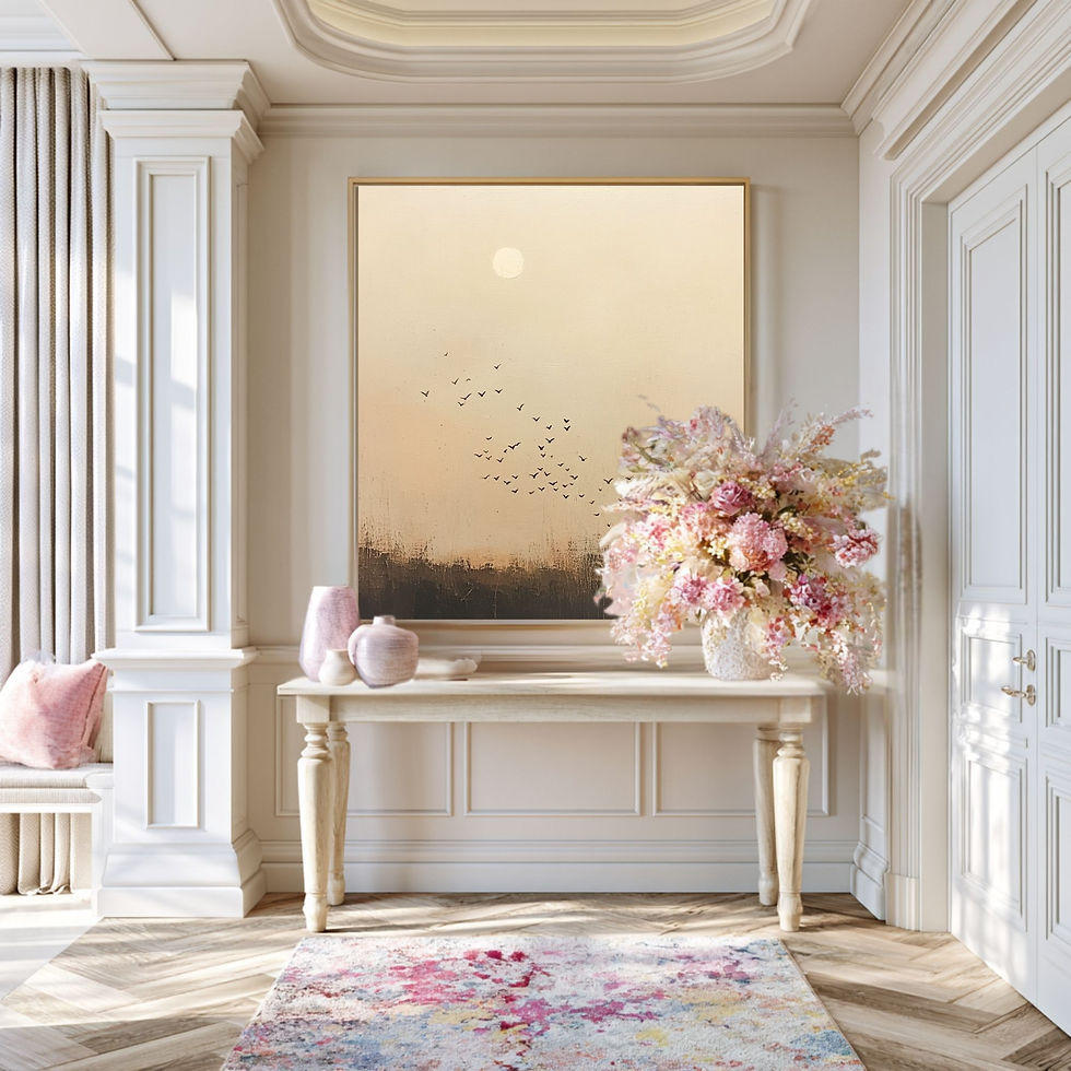 Square minimalist landscape wall art for entryway