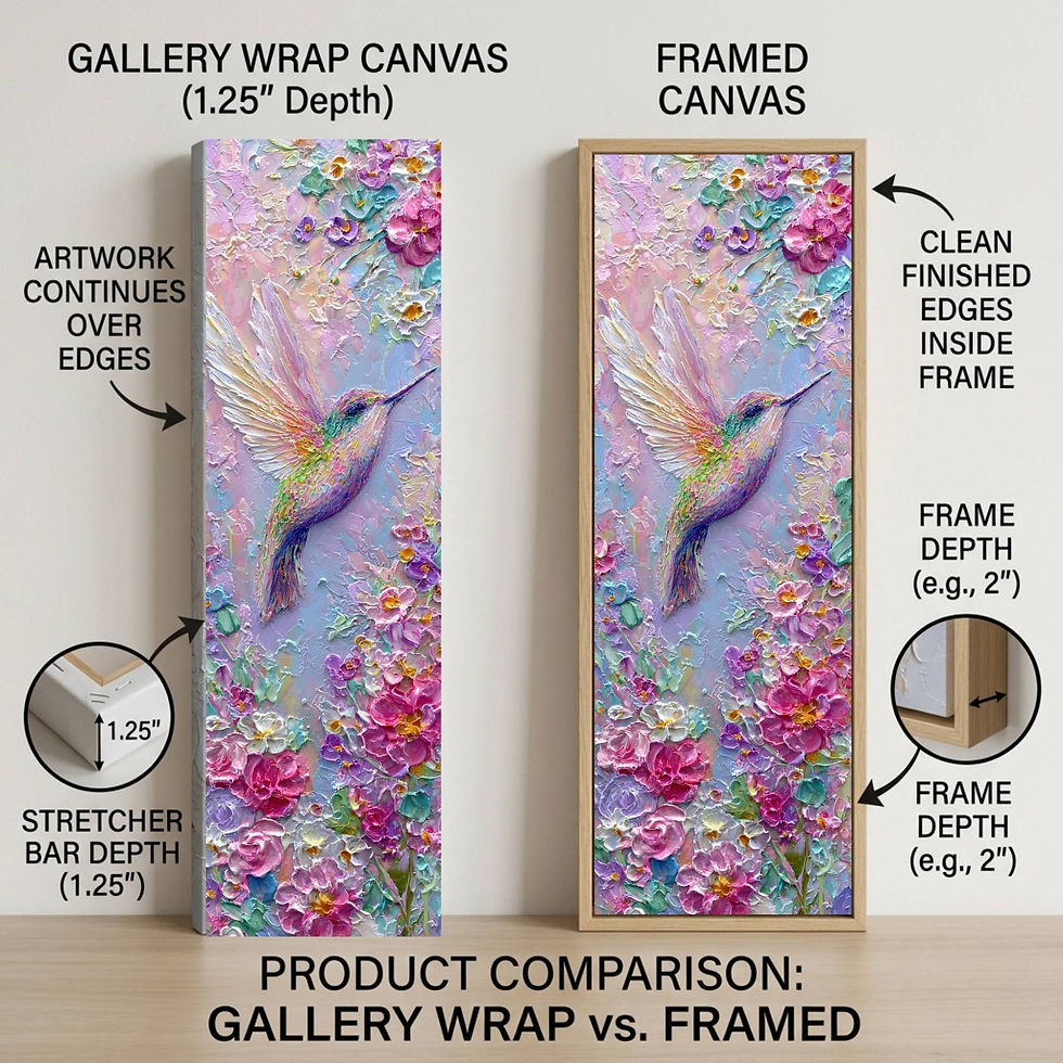 Thumbnail: HummingBird Wall Art - Bird Canvas Wall Decor - SAA026
