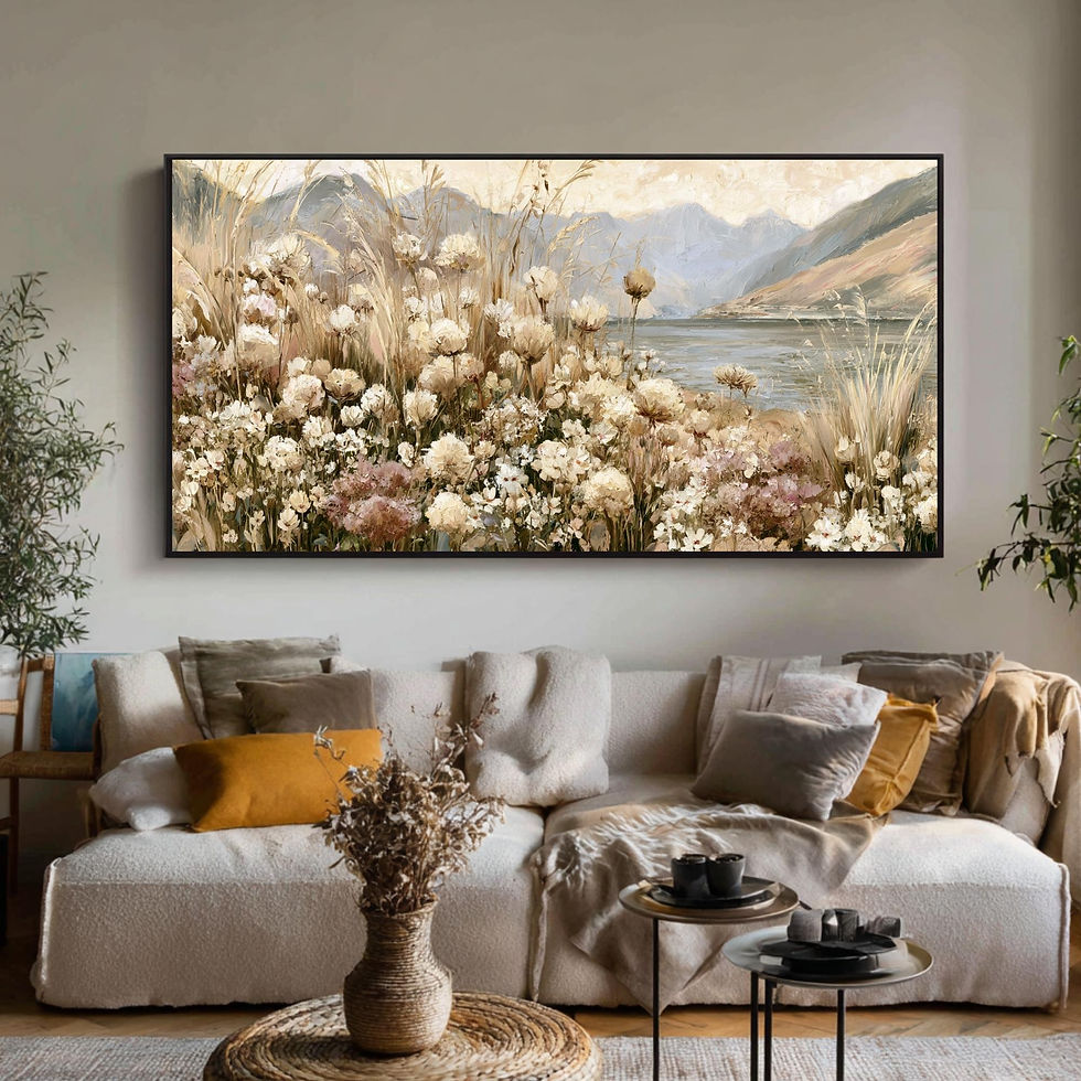 Thumbnail: Wide format wall art above a bed