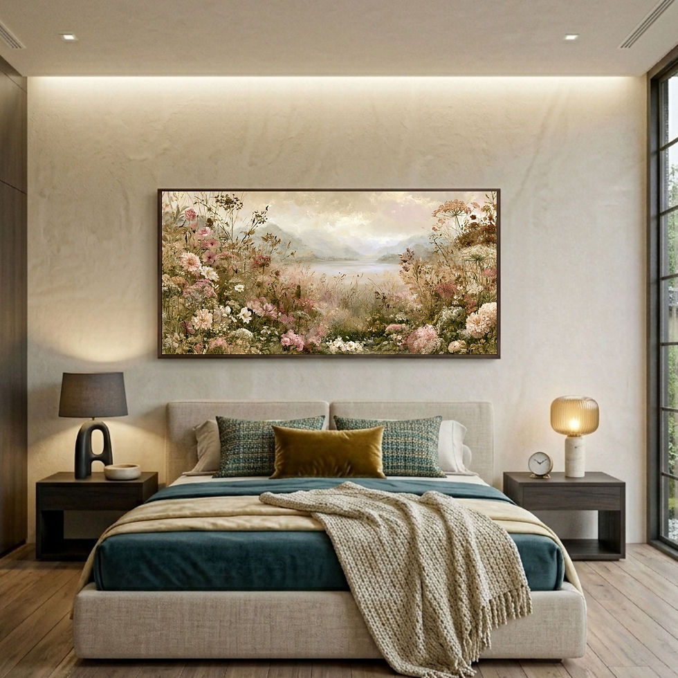 Thumbnail: Panoramic Floral Landscape Wall Art | Bedroom Decor