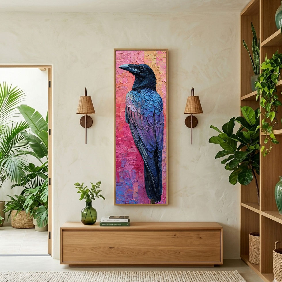 Thumbnail: Textured bird artwork for a child's bedroom.