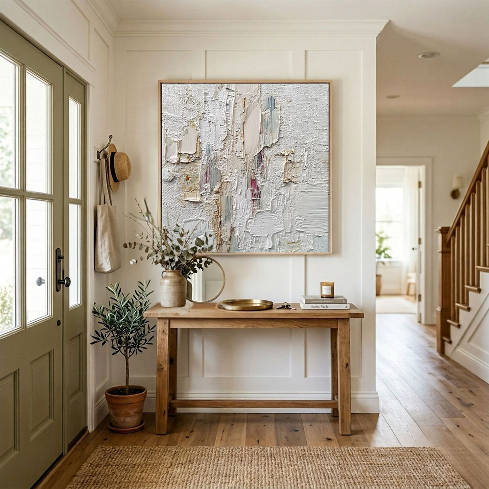 Abstract textured wall art with neutral colors
