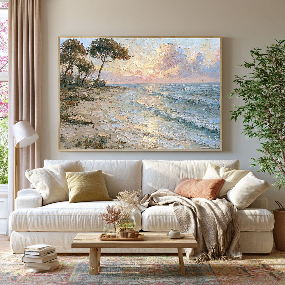 Thumbnail: Coastal Sunset Seascape Canvas Wall Art for Living Room
