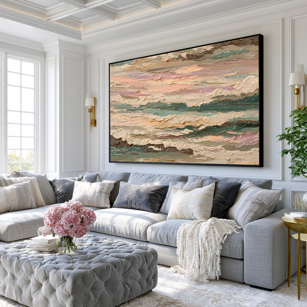 Thumbnail: Textured Abstract Cloud Canvas Wall Art for Living Room