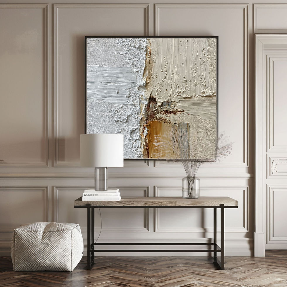 Thumbnail: Abstract Textured Wall Art | Entryway Square Canvas Art