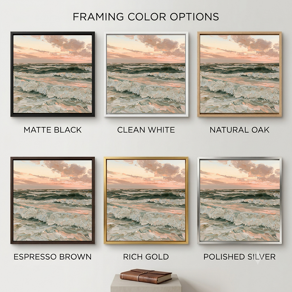 Thumbnail: Impressionistic Ocean Waves Canvas Wall Art for Living Room