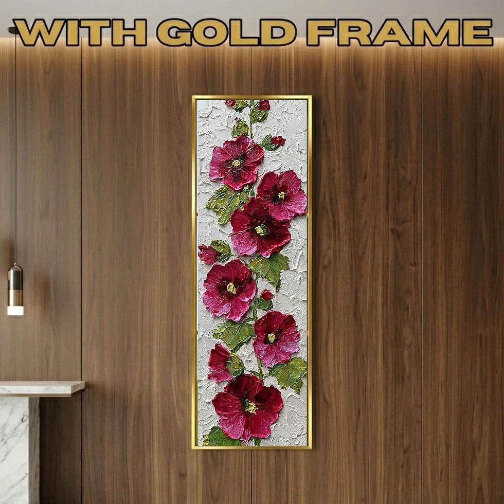 Thumbnail: Tall Narrow Red Floral Canvas Wall Art for Hallway