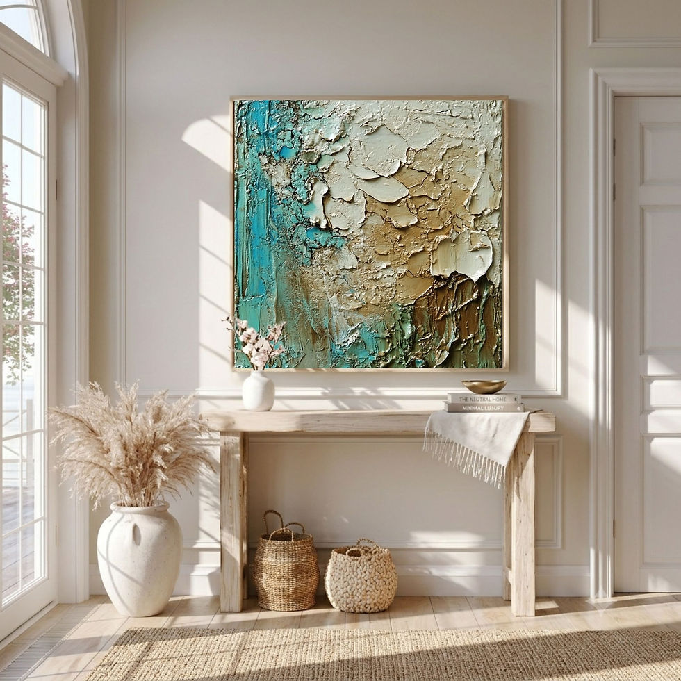 Thumbnail: Entryway Wall Art | Textured Abstract Square Canvas Art
