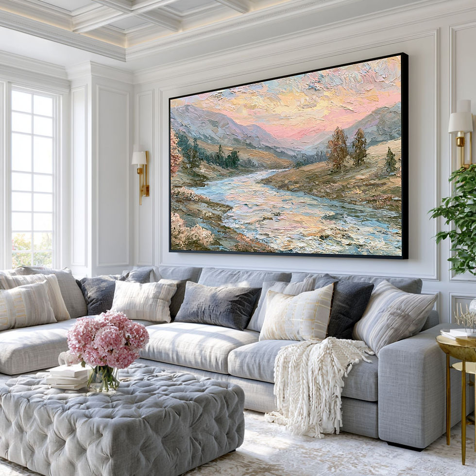 Thumbnail: Serene River Valley Canvas Wall Art for Living Room