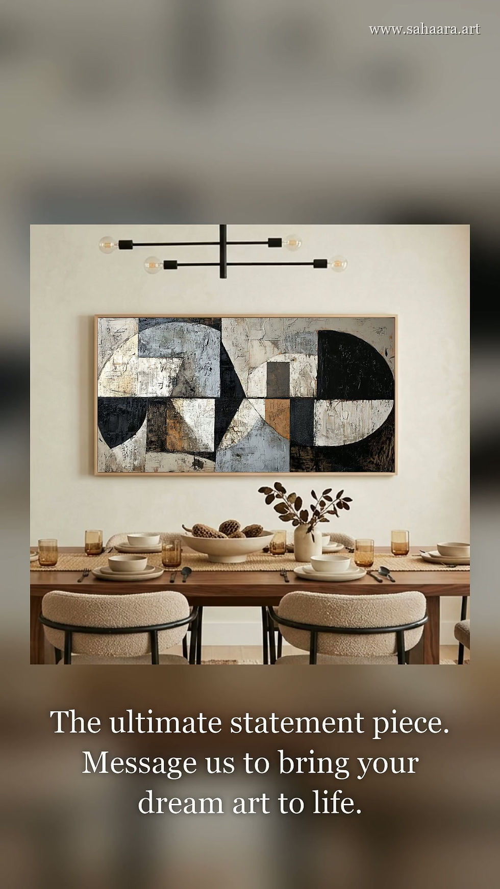 Thumbnail: Abstract Dining Room Wall Art | Modern Geometric Canvas