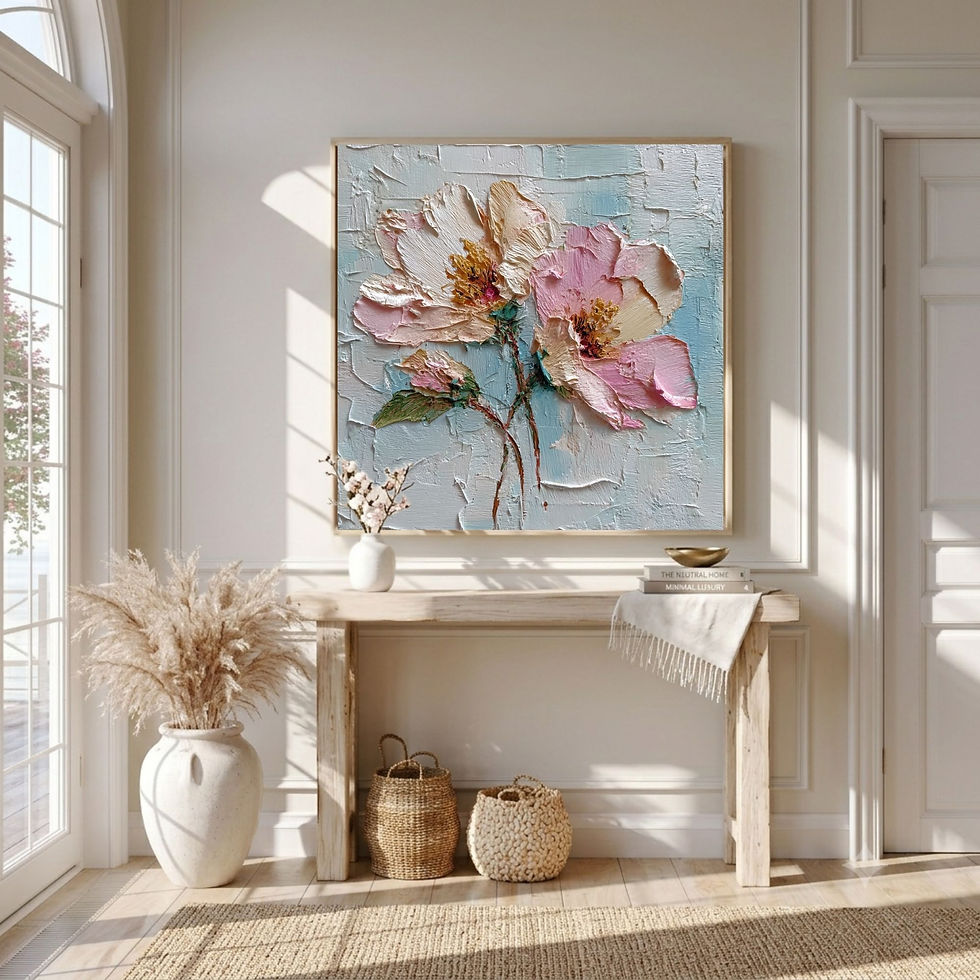 Thumbnail: Modern farmhouse entryway art with flowers