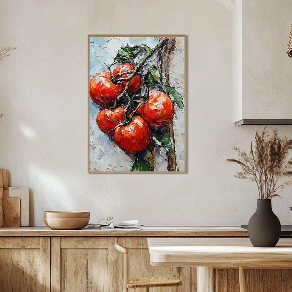 Thumbnail: Textured Red Tomatoes Canvas Wall Art for Kitchen