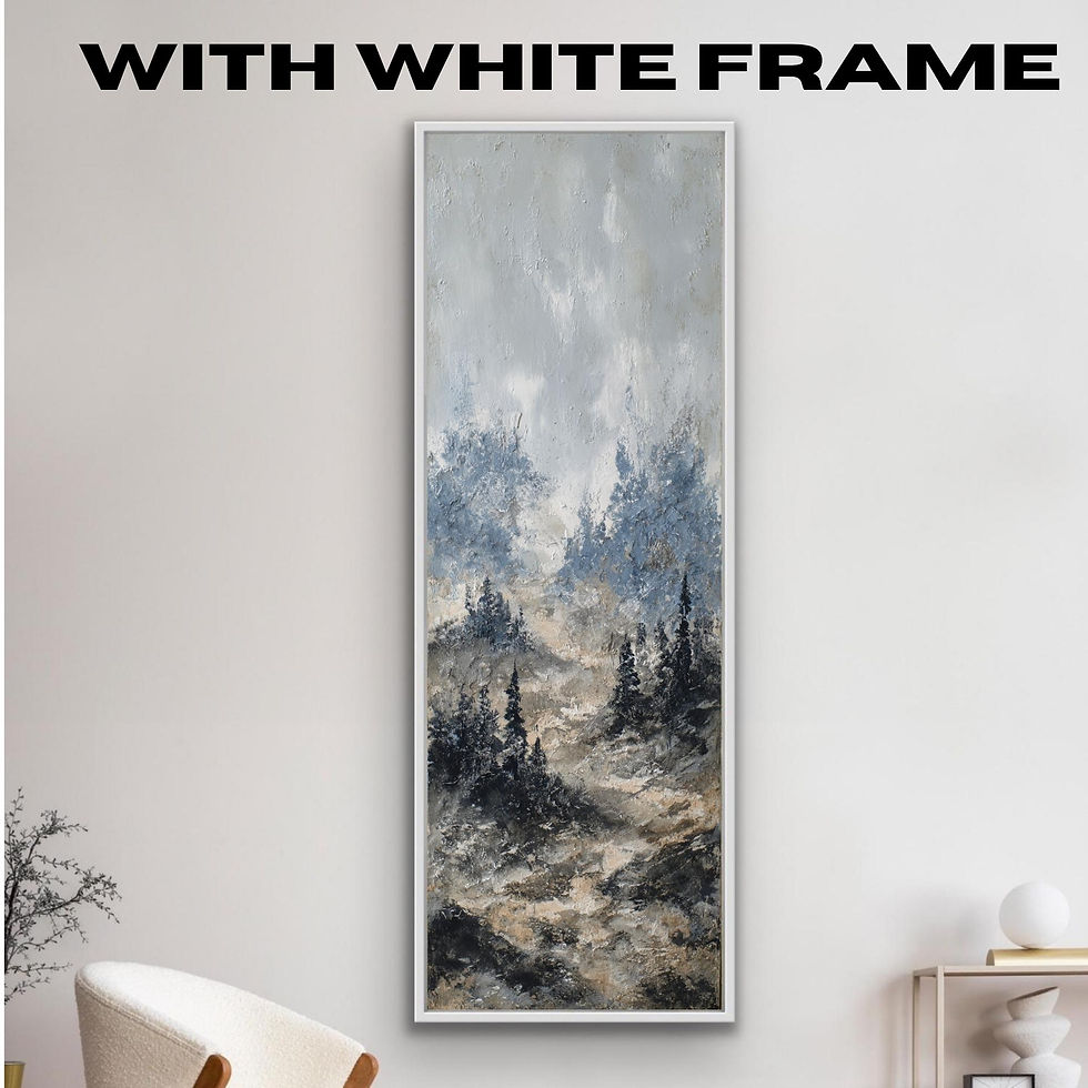 Thumbnail: Tall Narrow Forest Wall Art | Textured Landscape Print | Neutral Decor