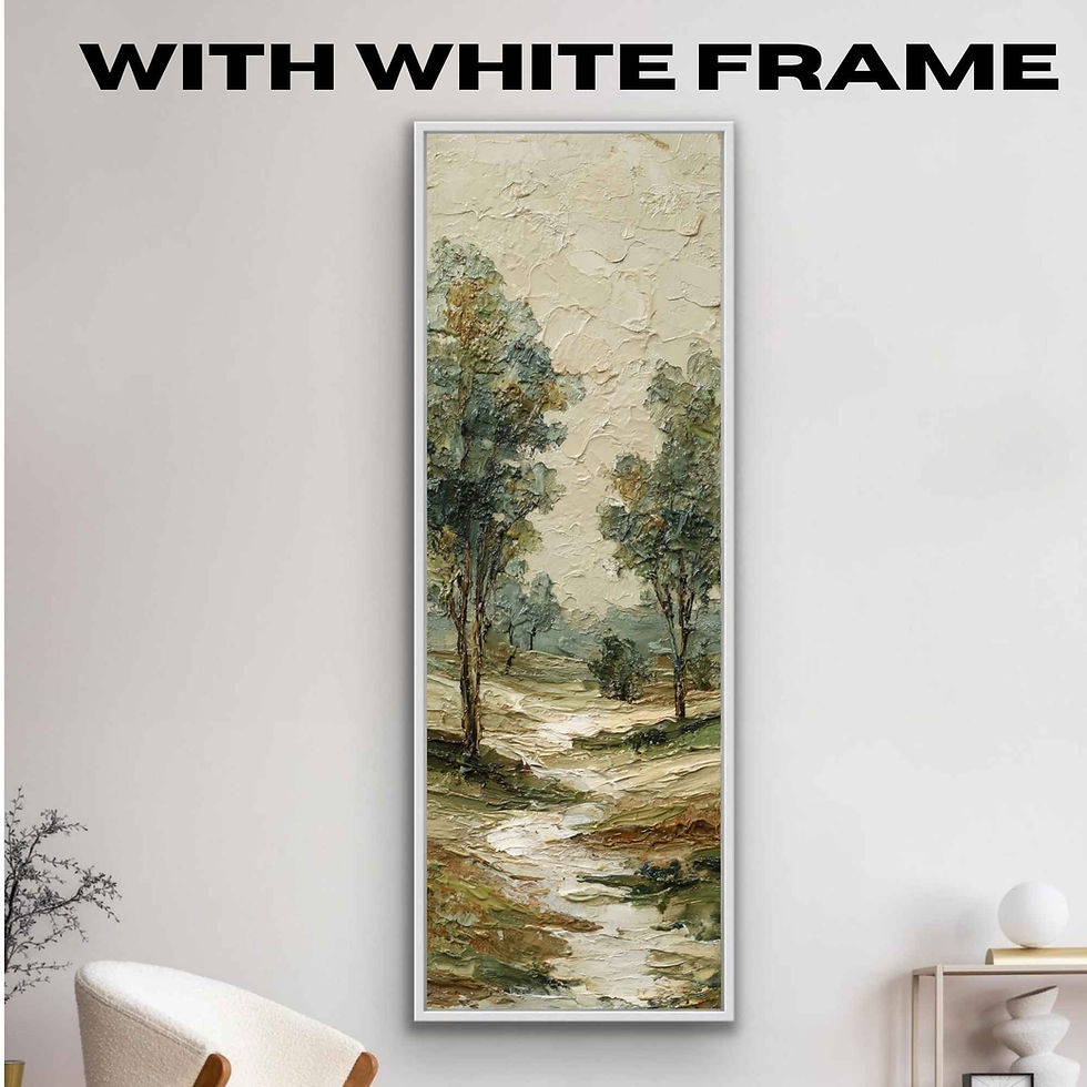 Thumbnail: Tall Narrow Landscape Wall Art | Textured Trees & Path