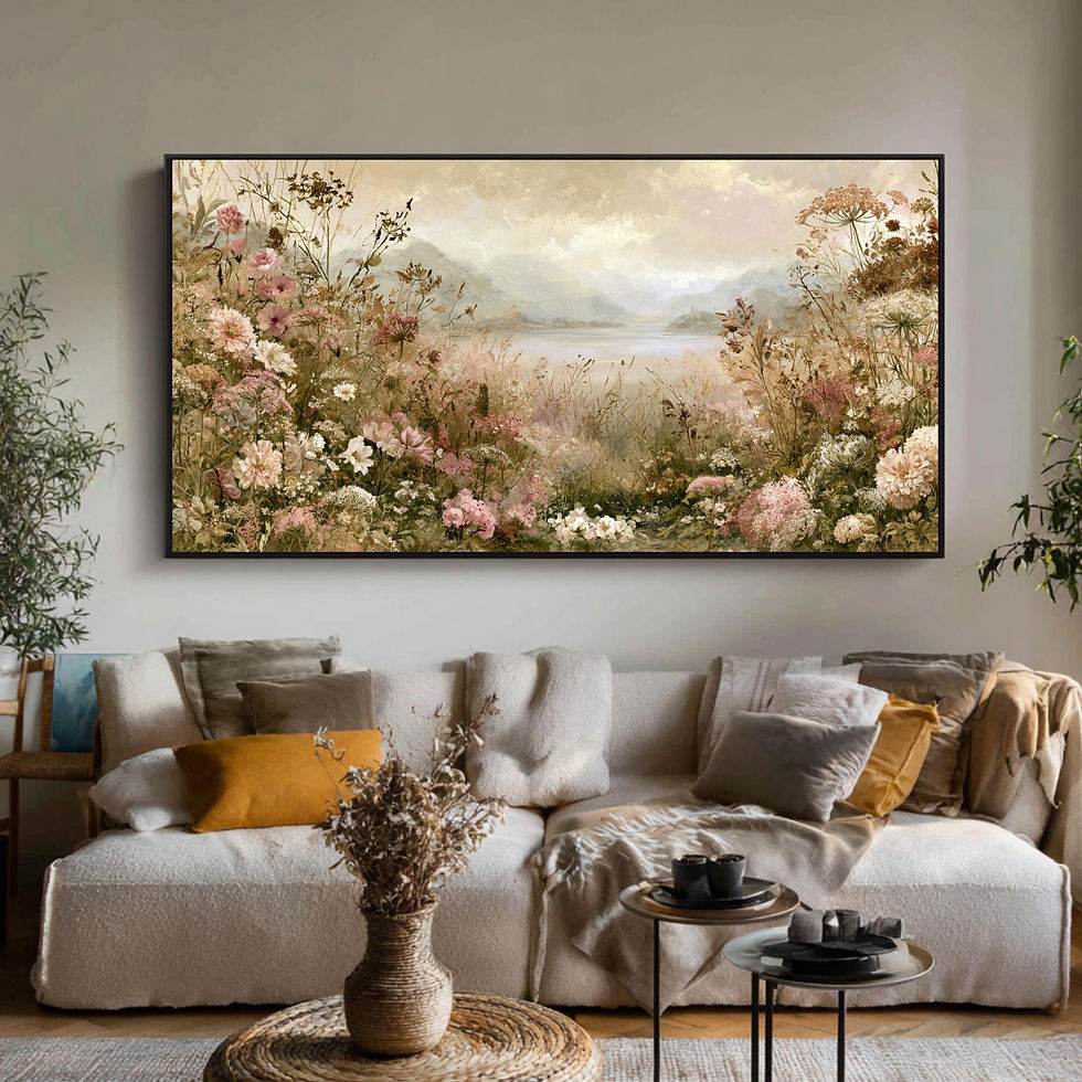 Thumbnail: Panoramic Floral Landscape Wall Art | Bedroom Decor