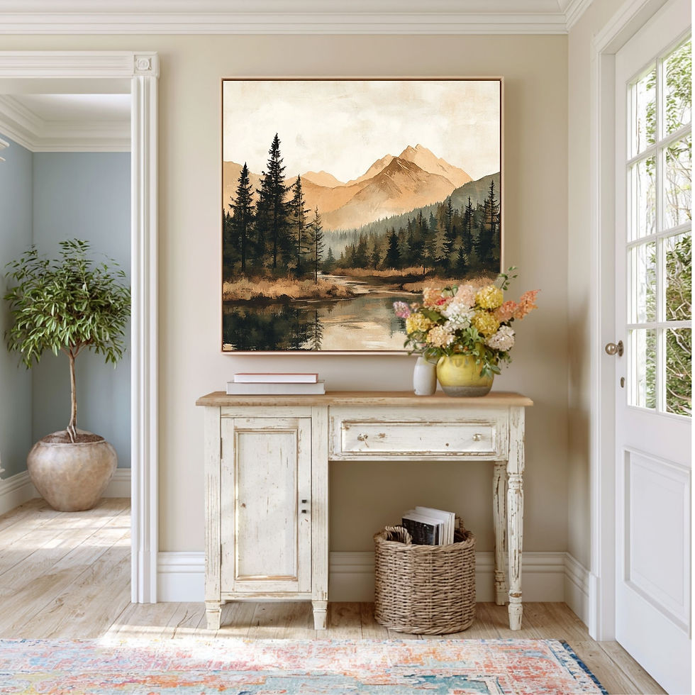 Thumbnail: Earthy toned landscape wall art for hallways