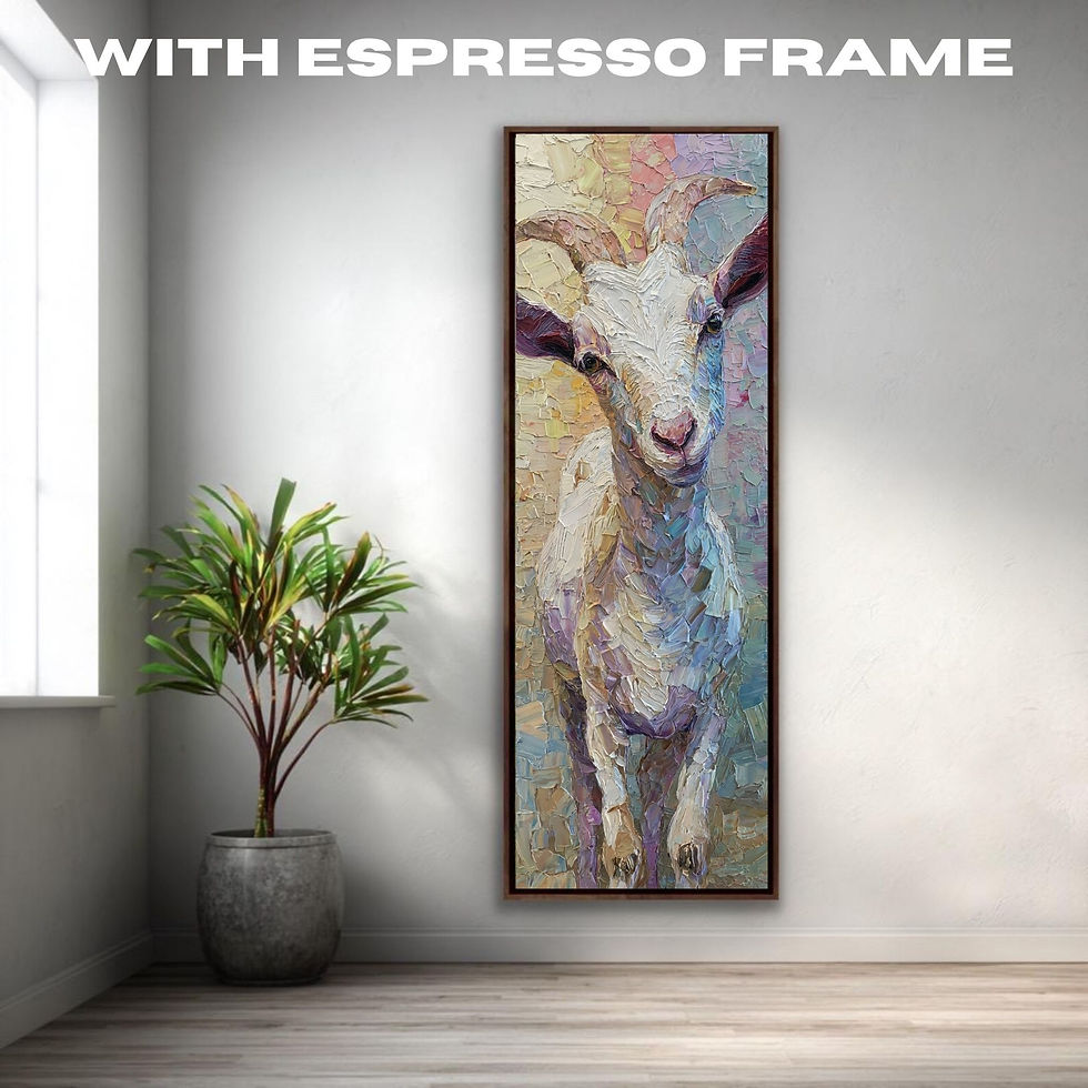 Thumbnail: Tall Goat Wall Art for Nursery | Textured Animal Decor