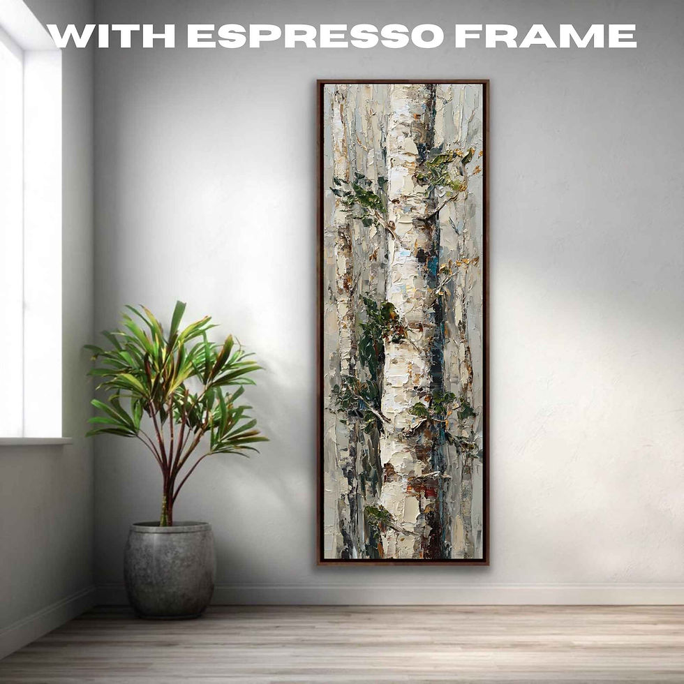 Thumbnail: Tall Narrow Birch Tree Wall Art | Vertical Nature Canvas