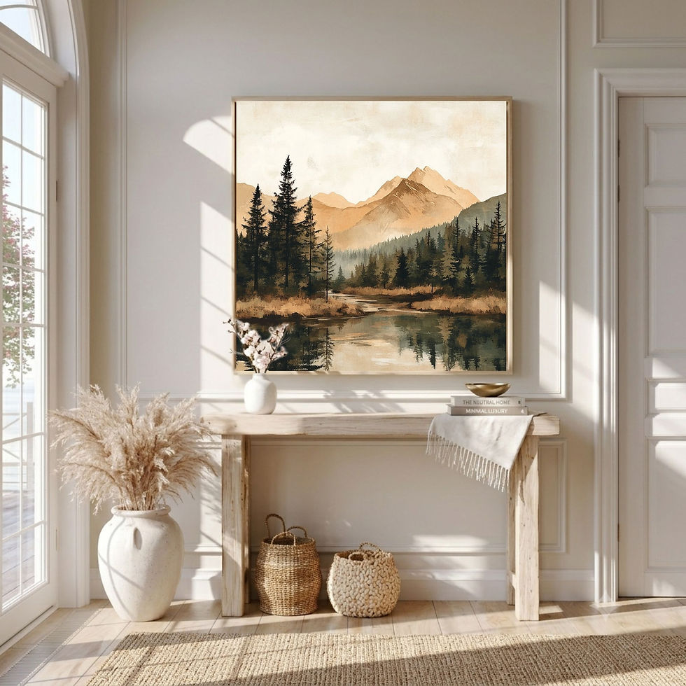 Thumbnail: Neutral color palette landscape artwork for home