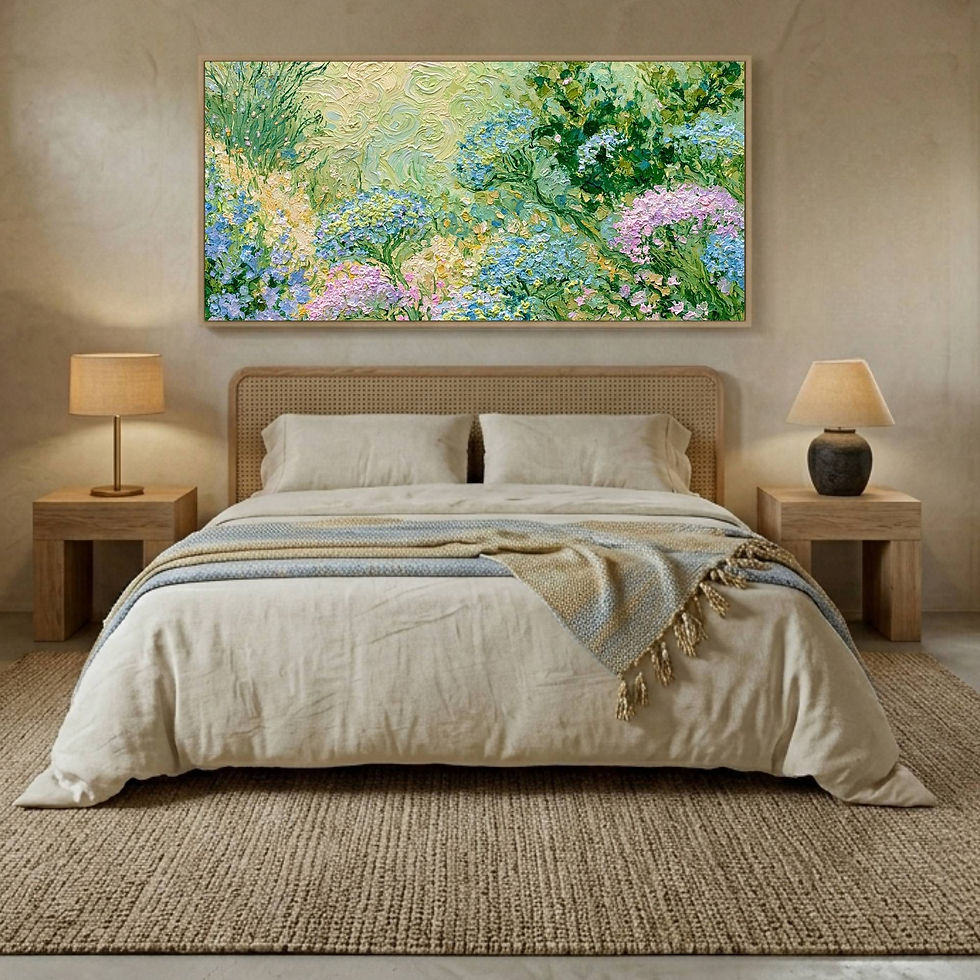 Thumbnail: Textured canvas wall art in soft, natural colors