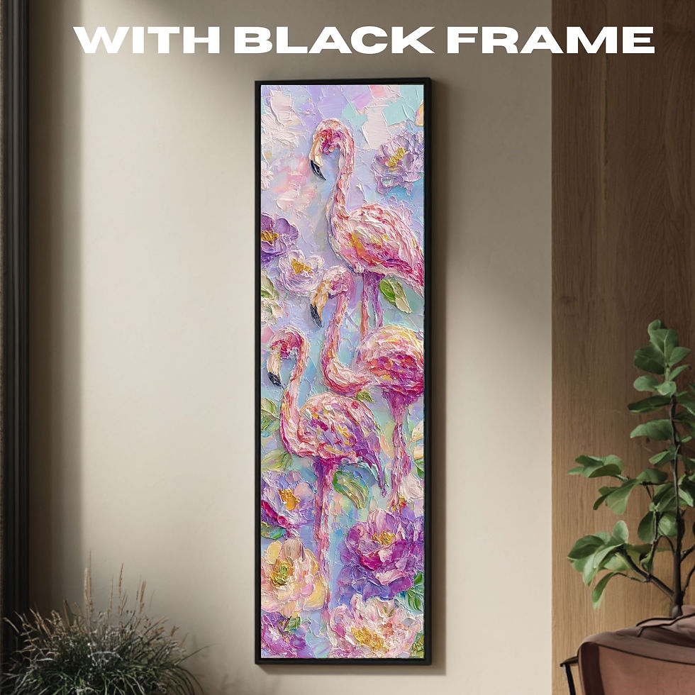 Thumbnail: Flamingo Nursery Wall Art | Tall Vertical Art | Floral Decor