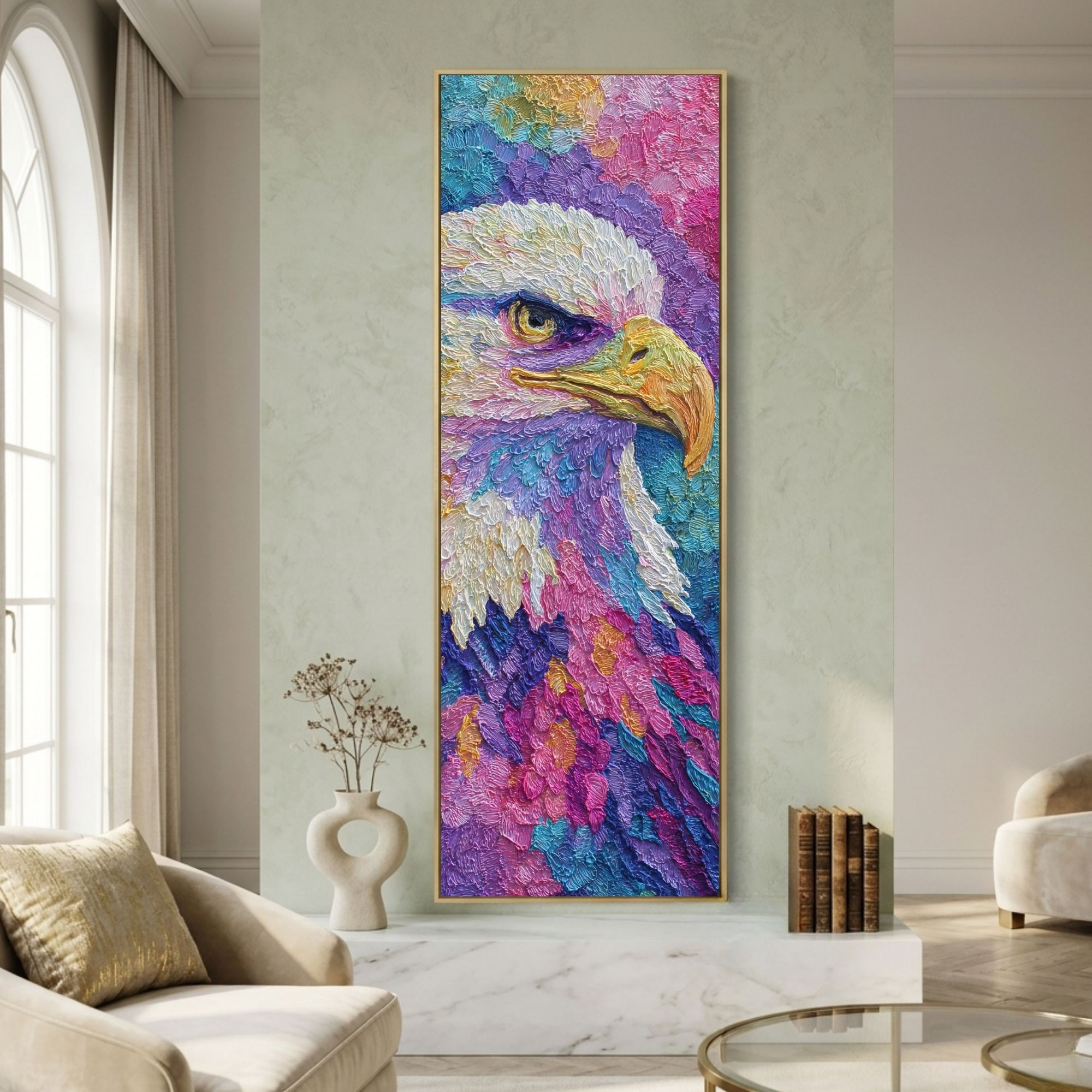 Nursery Eagle Wall Art Vertical Canvas Print Vibrant Colors