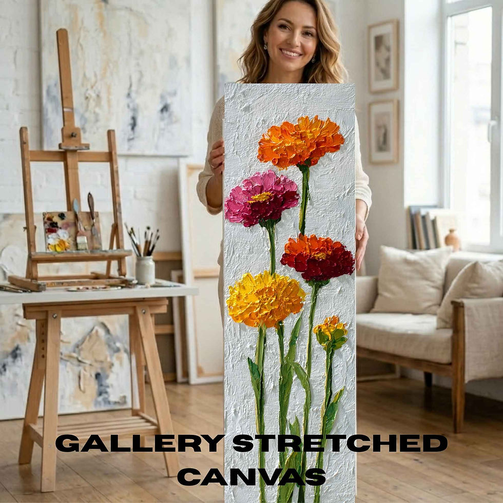 Thumbnail: Ready to hang textured floral artwork for home decor.