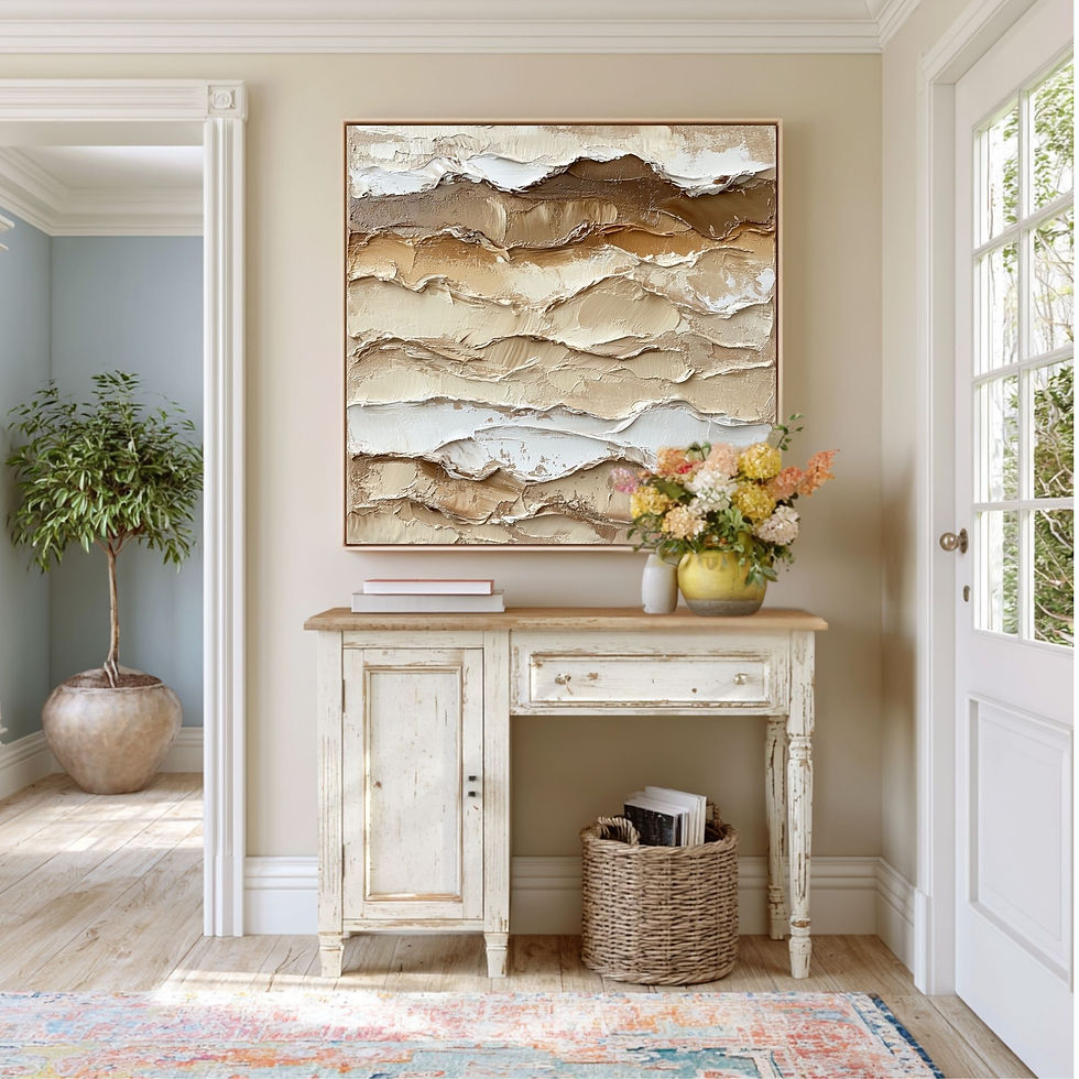 Thumbnail: Entryway statement piece, square abstract art print