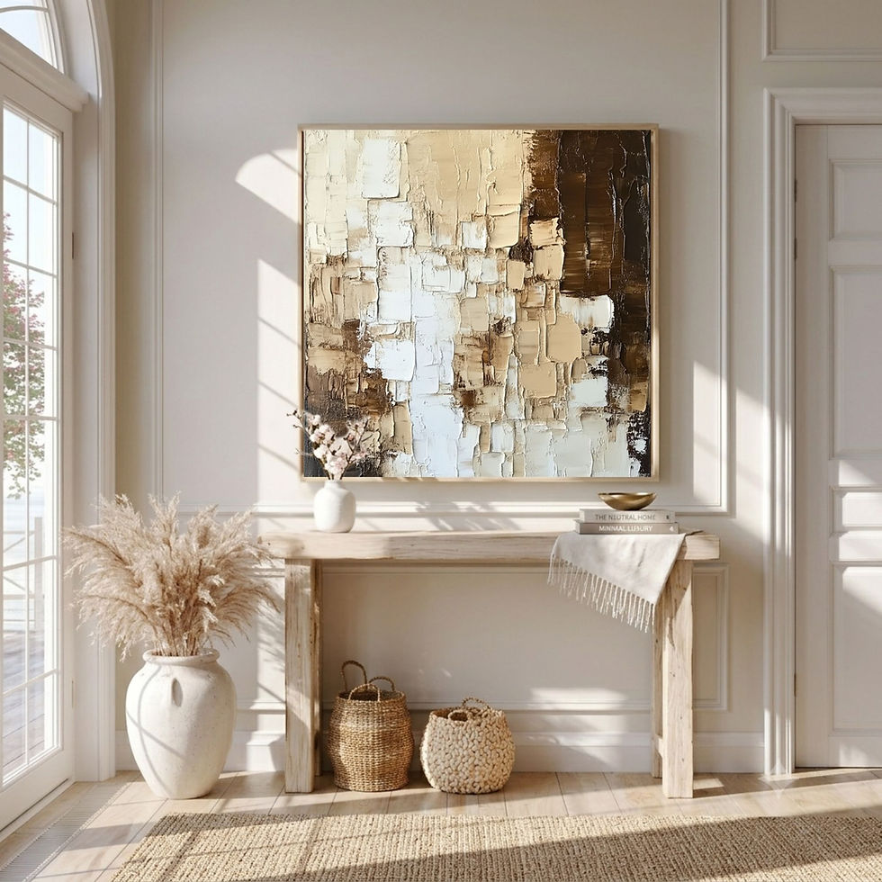 Thumbnail: Abstract Textured Wall Art | Entryway Decor | Square Canvas