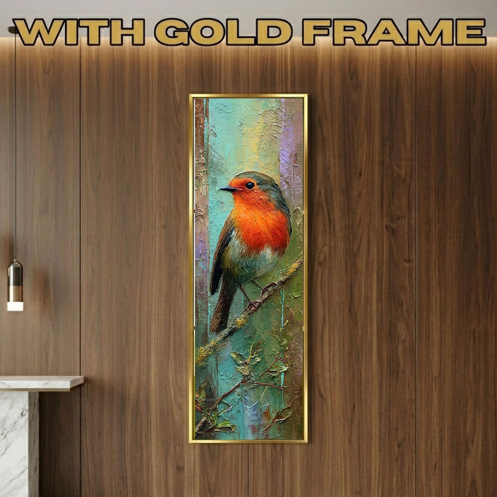 Thumbnail: Robin Bird Wall Art - Tall Vertical Unique Canvas Wall Decor SAA030