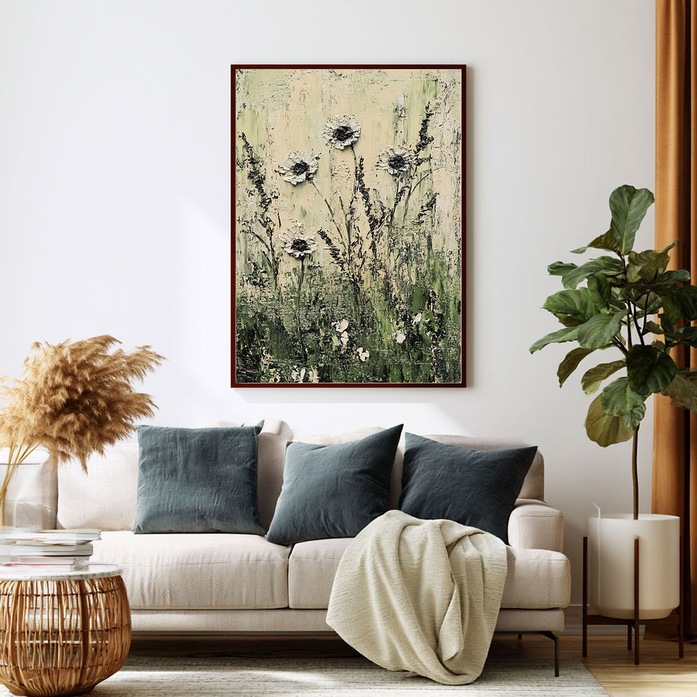 Thumbnail: Tall Vertical Floral Botanical Canvas Wall Art for Hallway