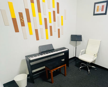 Yellow piano lesson room