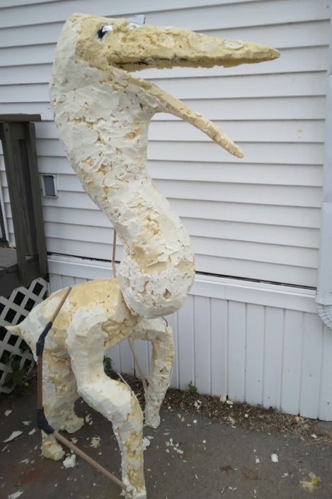 In-Progress Life-sized sculpture of the giant Azhdarchid Pterosaur, Infernodrakon hastacollis