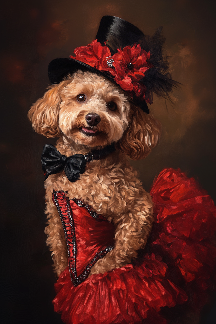 Thumbnail: Pet portrait  30cm x 20cm canvas on frame