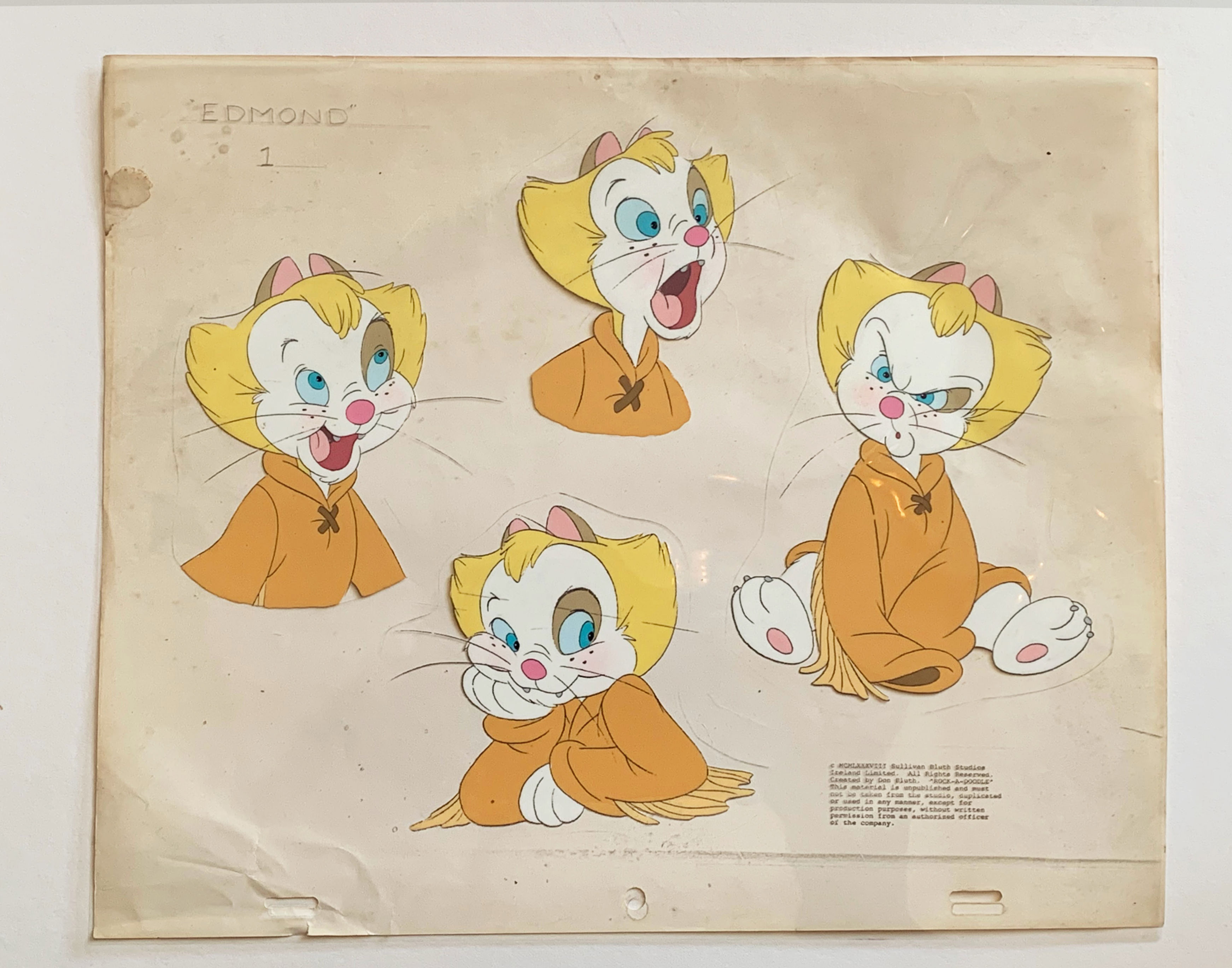 Don Bluth, animation art, production art. hand-painted