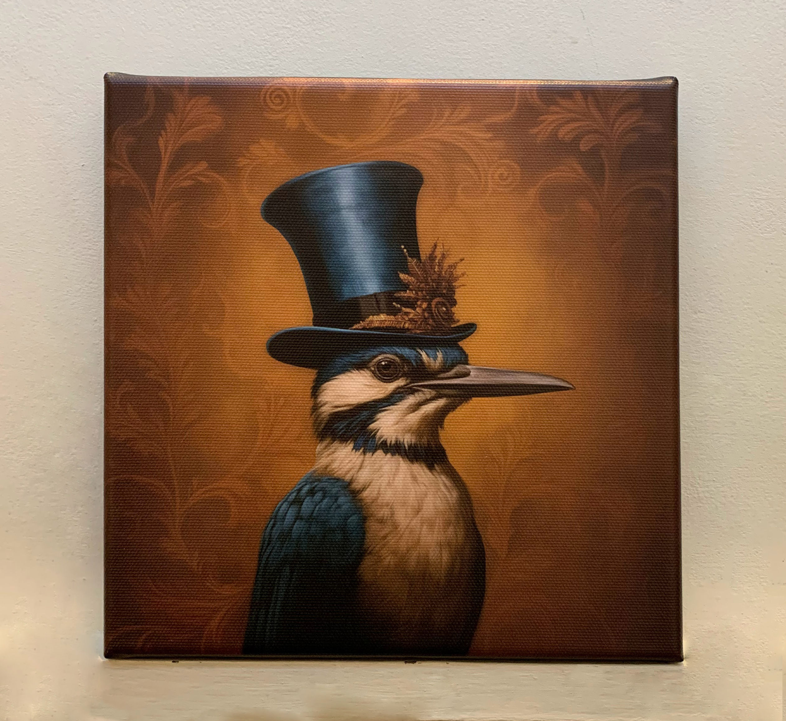 Bluejay art ,blue , bird art, funny birds, canvas art