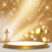 hollywood spotlights on gold and white themed background white at top.jpg