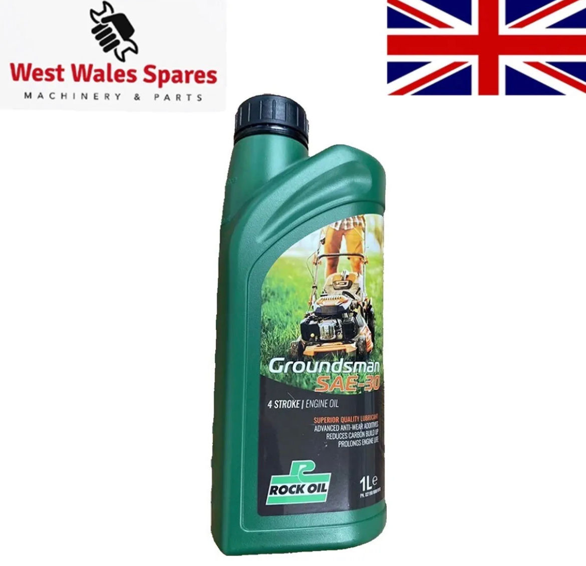 1 Litre ROCKOIL Groundsmam SAE30 Engine Oil Suitable for All 4-Stroke Machines