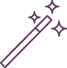 Icon of a wand with sparkles