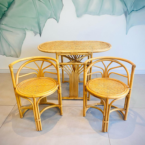 Rattan Bamboo Bistro Table Vintage Bamboo Bistro Set Popular Modern