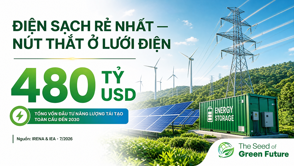 Điện tái tạo rẻ nhất, nút thắt lưới điện và pin lưu trữ — The Seed of Green Future